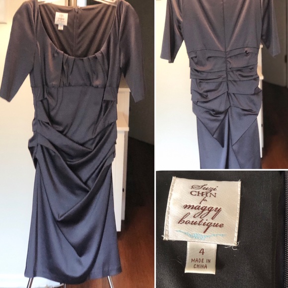 Suzi Chin Ruched Dress - SO CHIC! 🌟 - Picture 1 of 3